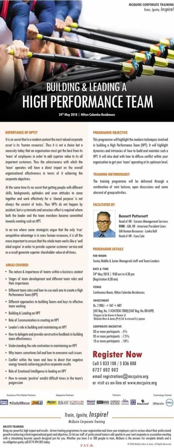 Building and Leading a High Performance Team