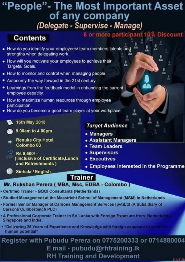 Delegate - Supervise - Manage People