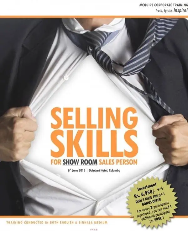 Selling skills for Show room sales person