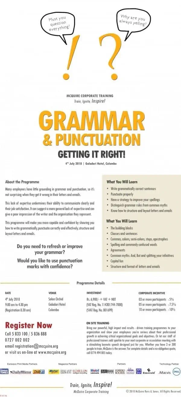 Grammar and Punctuation - Getting it right