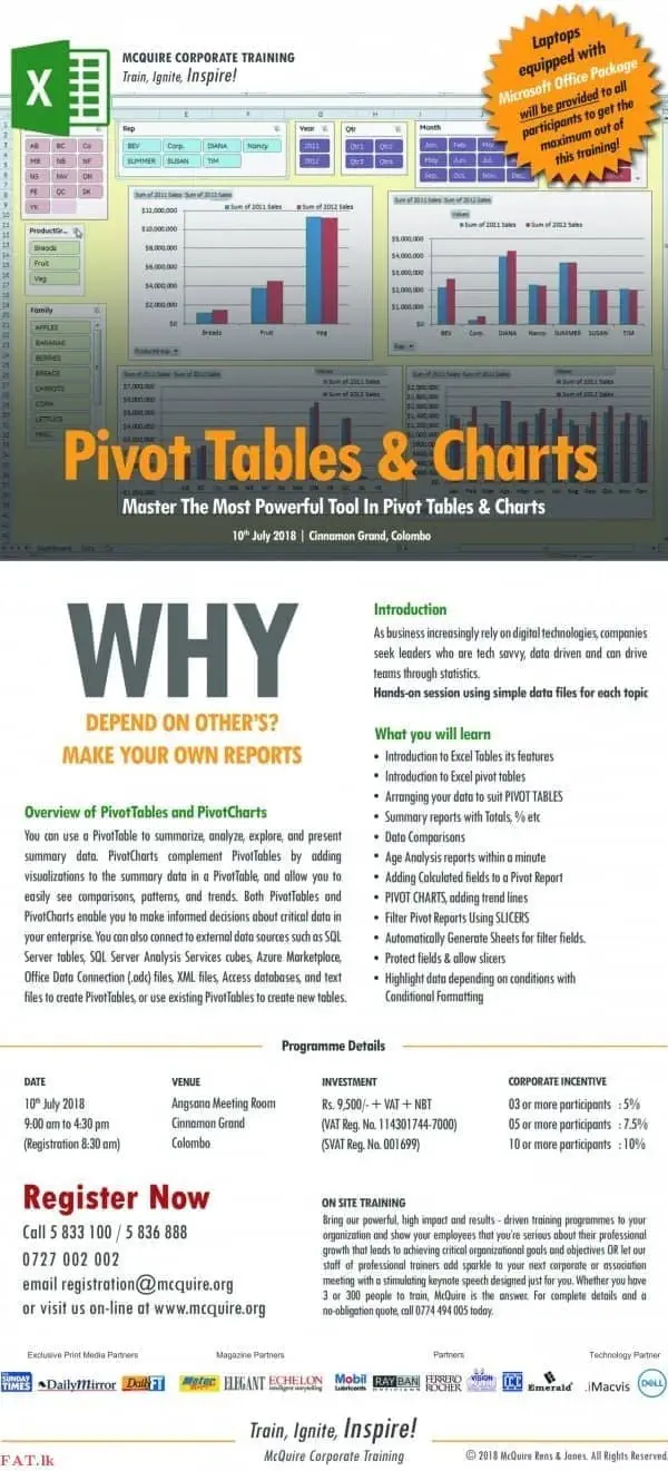 Excel Pivot Tables and Charts