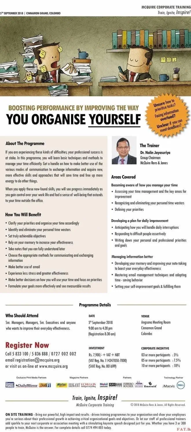 Organise yourself to boost performance