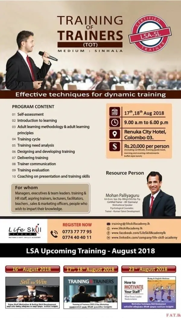 TOT - Training of Trainers 2 day practical workshop