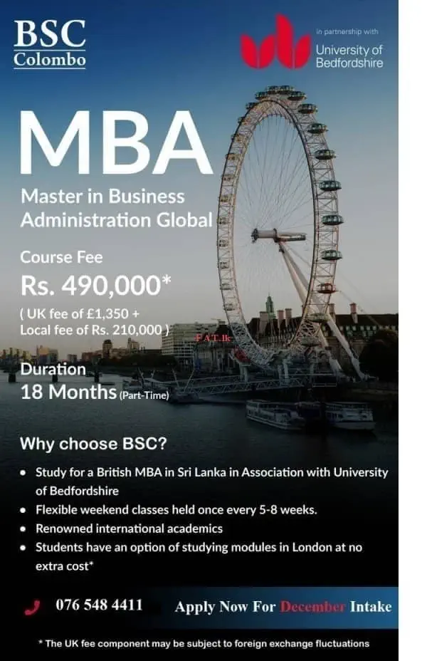 Prestigious UK MBA offered by British School of Commerce (BSC)
