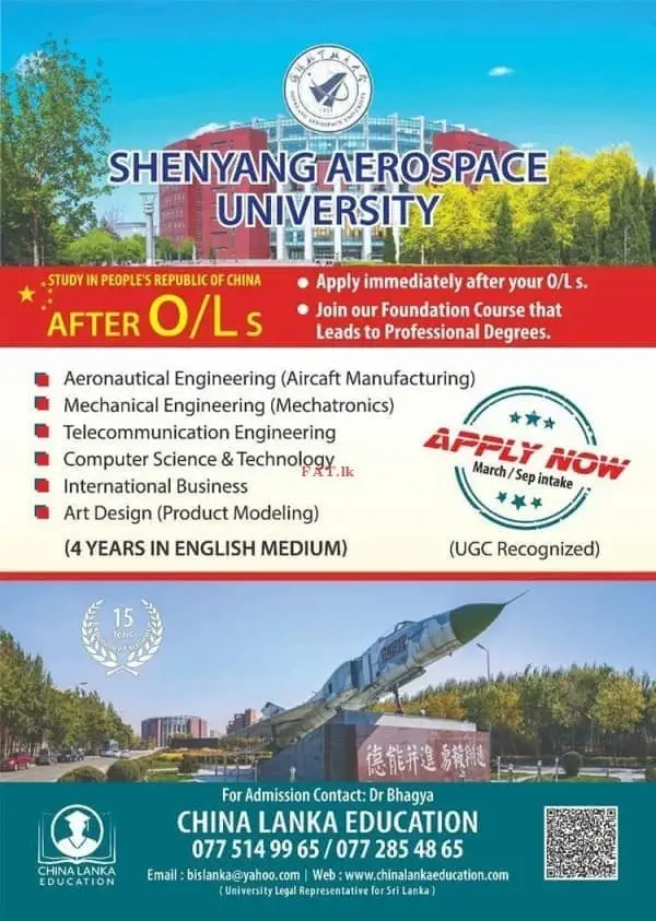 Follow Aeronautical Engineering Degree in China