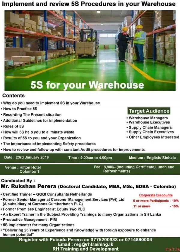 Implement and Review 5S Procedures in your Warehouse