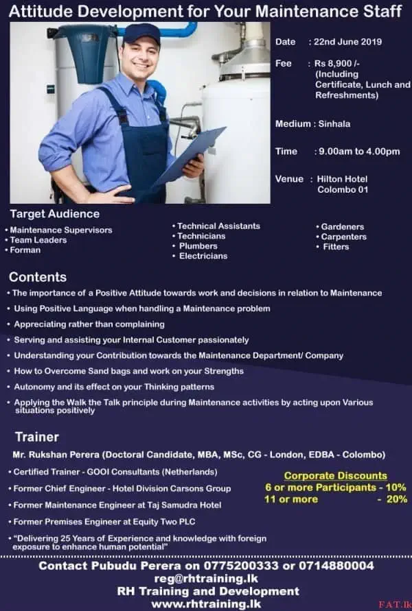 Attitude Development for Your Maintenance Staff