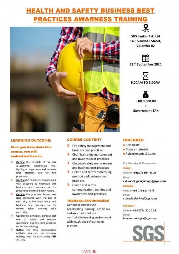 Training for - Health & Safety Business Best Practices Awareness