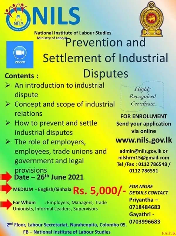 One day Workshop on Prevention and Settlement of Industrial Disputes