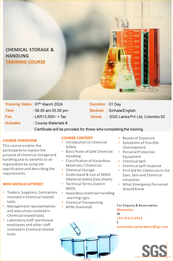 Chemical Handling and Storage Training Course