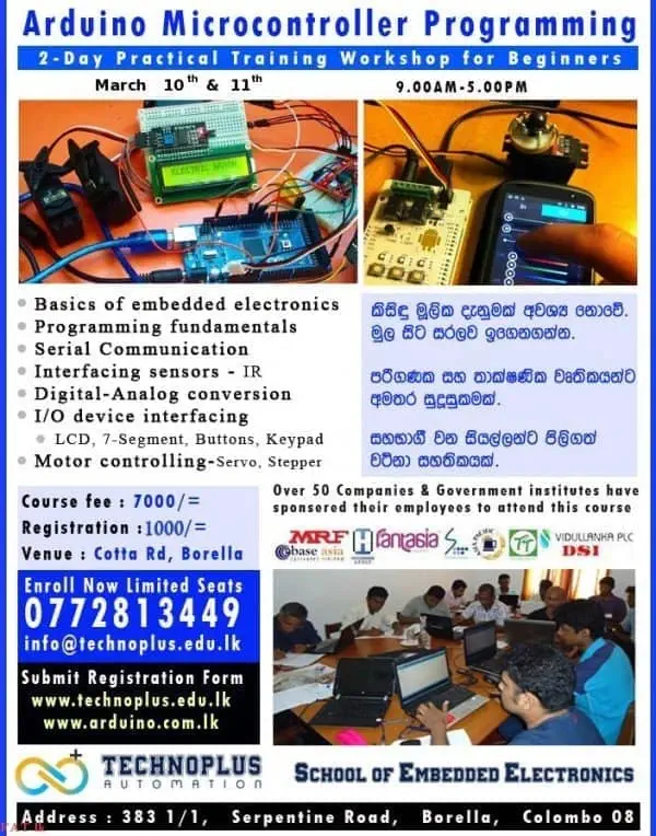 Arduino Microcontroller Programming 2day workshop