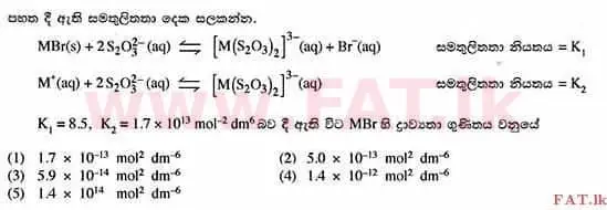 National Syllabus : Advanced Level (A/L) Chemistry - 2014 August - Paper I (සිංහල Medium) 19 1