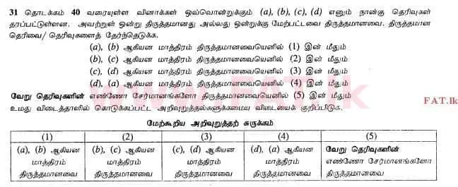 National Syllabus : Advanced Level (A/L) Chemistry - 2012 August - Paper I (தமிழ் Medium) 36 1