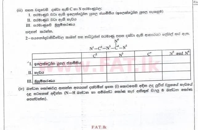 දේශීය විෂය නිර්දේශය : උසස් පෙළ (A/L) රසායන විද්‍යාව - 2014 අගෝස්තු - ප්‍රශ්න පත්‍රය II (සිංහල මාධ්‍යය) 1 3