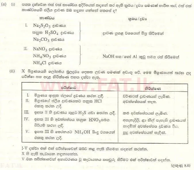 දේශීය විෂය නිර්දේශය : උසස් පෙළ (A/L) රසායන විද්‍යාව - 2007 අගෝස්තු - ප්‍රශ්න පත්‍රය II C (සිංහල මාධ්‍යය) 1 1