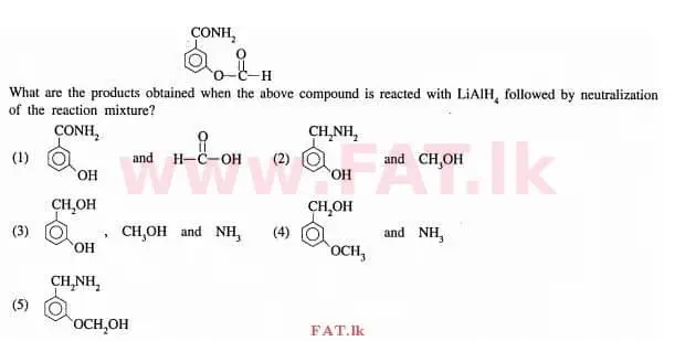 National Syllabus : Advanced Level (A/L) Chemistry - 2012 August - Paper I (English Medium) 17 1