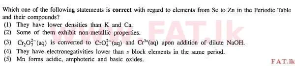 National Syllabus : Advanced Level (A/L) Chemistry - 2012 August - Paper I (English Medium) 21 1