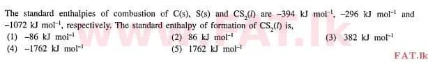 National Syllabus : Advanced Level (A/L) Chemistry - 2012 August - Paper I (English Medium) 22 1