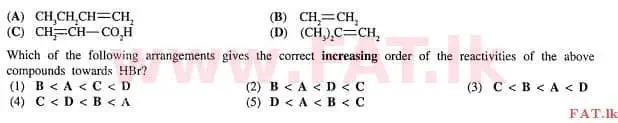உள்ளூர் பாடத்திட்டம் : உயர்தரம் (உ/த) இரசாயனவியல் - 2012 ஆகஸ்ட் - தாள்கள் I (English மொழிமூலம்) 23 1