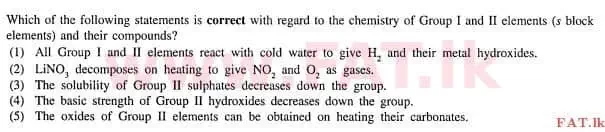 දේශීය විෂය නිර්දේශය : උසස් පෙළ (A/L) රසායන විද්‍යාව - 2012 අගෝස්තු - ප්‍රශ්න පත්‍රය I (English මාධ්‍යය) 27 1