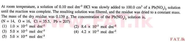 உள்ளூர் பாடத்திட்டம் : உயர்தரம் (உ/த) இரசாயனவியல் - 2012 ஆகஸ்ட் - தாள்கள் I (English மொழிமூலம்) 29 1
