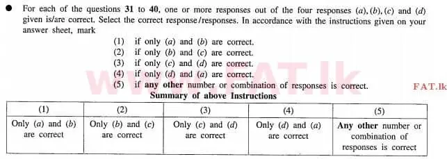 உள்ளூர் பாடத்திட்டம் : உயர்தரம் (உ/த) இரசாயனவியல் - 2012 ஆகஸ்ட் - தாள்கள் I (English மொழிமூலம்) 31 1