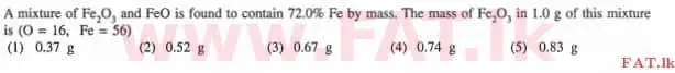 National Syllabus : Advanced Level (A/L) Chemistry - 2013 August - Paper I (English Medium) 7 1