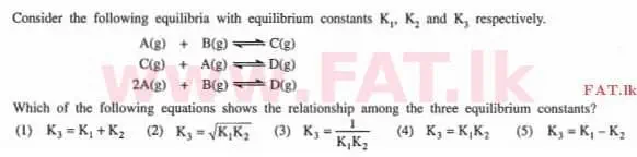 දේශීය විෂය නිර්දේශය : උසස් පෙළ (A/L) රසායන විද්‍යාව - 2013 අගෝස්තු - ප්‍රශ්න පත්‍රය I (English මාධ්‍යය) 18 1