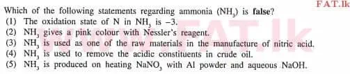 National Syllabus : Advanced Level (A/L) Chemistry - 2013 August - Paper I (English Medium) 27 1