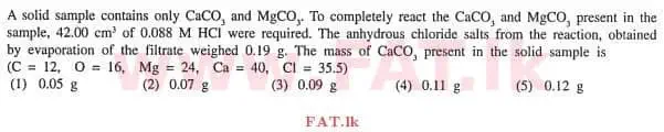 National Syllabus : Advanced Level (A/L) Chemistry - 2013 August - Paper I (English Medium) 30 1