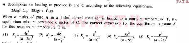 உள்ளூர் பாடத்திட்டம் : உயர்தரம் (உ/த) இரசாயனவியல் - 2015 ஆகஸ்ட் - தாள்கள் I (English மொழிமூலம்) 11 1