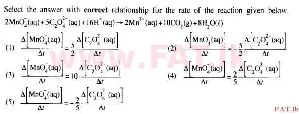 දේශීය විෂය නිර්දේශය : උසස් පෙළ (A/L) රසායන විද්‍යාව - 2015 අගෝස්තු - ප්‍රශ්න පත්‍රය I (English මාධ්‍යය) 18 1