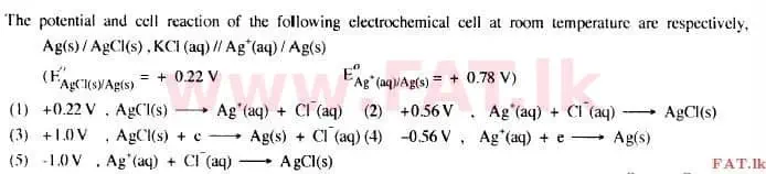 දේශීය විෂය නිර්දේශය : උසස් පෙළ (A/L) රසායන විද්‍යාව - 2015 අගෝස්තු - ප්‍රශ්න පත්‍රය I (English මාධ්‍යය) 19 1