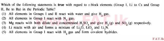දේශීය විෂය නිර්දේශය : උසස් පෙළ (A/L) රසායන විද්‍යාව - 2015 අගෝස්තු - ප්‍රශ්න පත්‍රය I (English මාධ්‍යය) 27 1