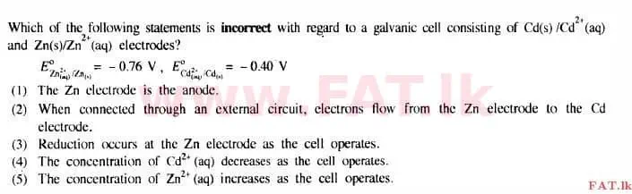 දේශීය විෂය නිර්දේශය : උසස් පෙළ (A/L) රසායන විද්‍යාව - 2015 අගෝස්තු - ප්‍රශ්න පත්‍රය I (English මාධ්‍යය) 28 1