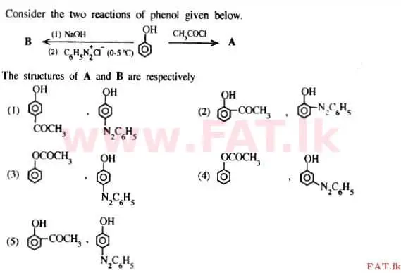 දේශීය විෂය නිර්දේශය : උසස් පෙළ (A/L) රසායන විද්‍යාව - 2015 අගෝස්තු - ප්‍රශ්න පත්‍රය I (English මාධ්‍යය) 29 1