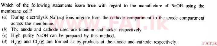 දේශීය විෂය නිර්දේශය : උසස් පෙළ (A/L) රසායන විද්‍යාව - 2015 අගෝස්තු - ප්‍රශ්න පත්‍රය I (English මාධ්‍යය) 33 2