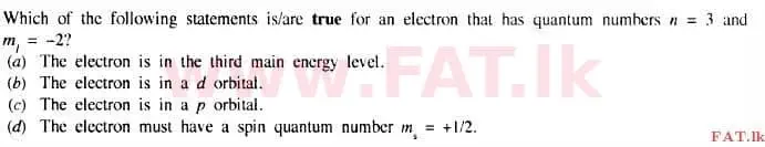 දේශීය විෂය නිර්දේශය : උසස් පෙළ (A/L) රසායන විද්‍යාව - 2015 අගෝස්තු - ප්‍රශ්න පත්‍රය I (English මාධ්‍යය) 36 2