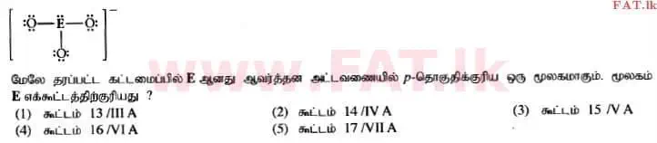 National Syllabus : Advanced Level (A/L) Chemistry - 2014 August - Paper I (தமிழ் Medium) 2 1