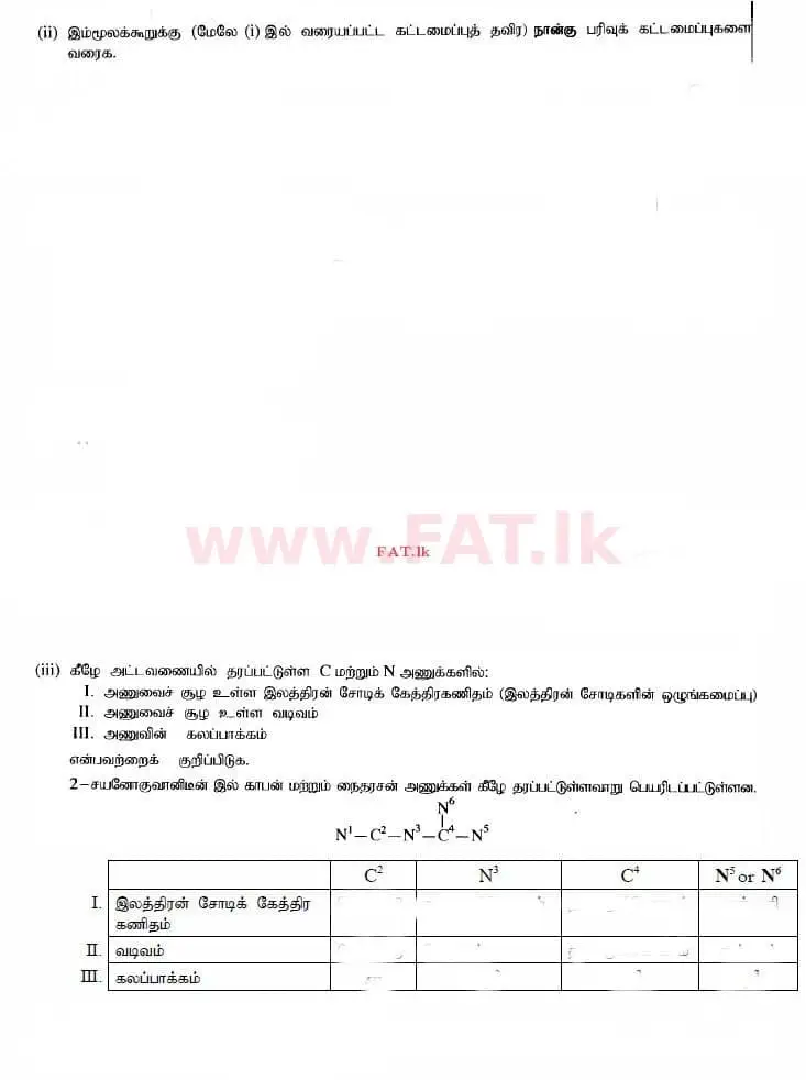 உள்ளூர் பாடத்திட்டம் : உயர்தரம் (உ/த) இரசாயனவியல் - 2014 ஆகஸ்ட் - தாள்கள் II (தமிழ் மொழிமூலம்) 1 2