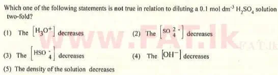 National Syllabus : Advanced Level (A/L) Chemistry - 2007 August - Paper I (English Medium) 6 1