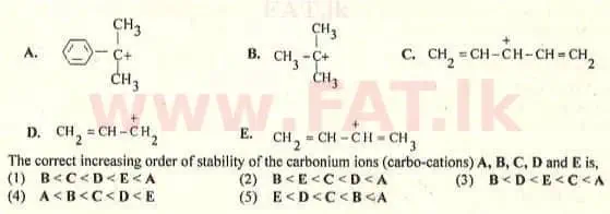 National Syllabus : Advanced Level (A/L) Chemistry - 2007 August - Paper I (English Medium) 20 1