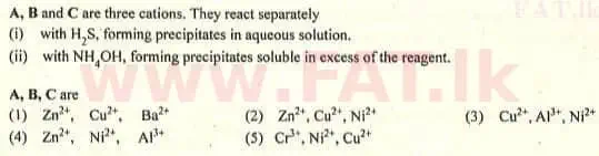 National Syllabus : Advanced Level (A/L) Chemistry - 2007 August - Paper I (English Medium) 21 1