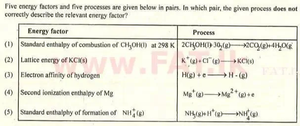 National Syllabus : Advanced Level (A/L) Chemistry - 2007 August - Paper I (English Medium) 36 1