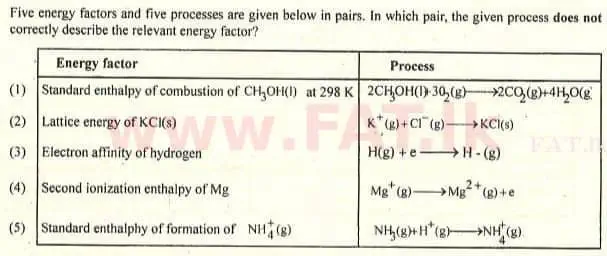 දේශීය විෂය නිර්දේශය : උසස් පෙළ (A/L) රසායන විද්‍යාව - 2007 අගෝස්තු - ප්‍රශ්න පත්‍රය I (English මාධ්‍යය) 36 1