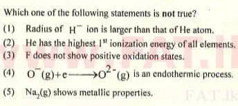 National Syllabus : Advanced Level (A/L) Chemistry - 2007 August - Paper I (English Medium) 38 1