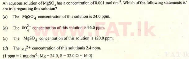 உள்ளூர் பாடத்திட்டம் : உயர்தரம் (உ/த) இரசாயனவியல் - 2007 ஆகஸ்ட் - தாள்கள் I (English மொழிமூலம்) 42 2