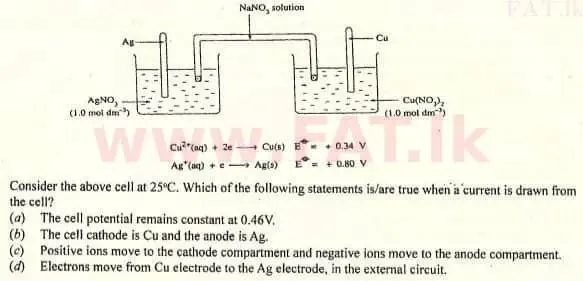 National Syllabus : Advanced Level (A/L) Chemistry - 2007 August - Paper I (English Medium) 43 2