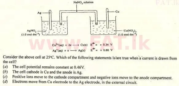 உள்ளூர் பாடத்திட்டம் : உயர்தரம் (உ/த) இரசாயனவியல் - 2007 ஆகஸ்ட் - தாள்கள் I (English மொழிமூலம்) 43 2