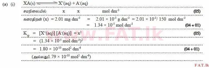 உள்ளூர் பாடத்திட்டம் : உயர்தரம் (உ/த) இரசாயனவியல் - 2015 ஆகஸ்ட் - தாள்கள் II (தமிழ் மொழிமூலம்) 6 3388